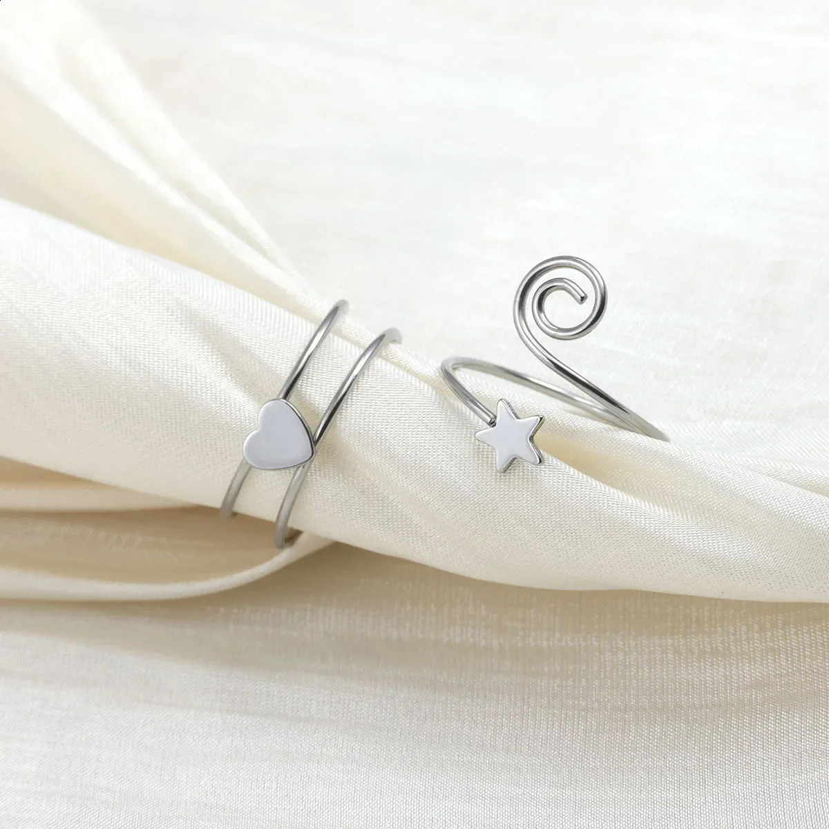 1pc3pcs VShaped Star Heart Stainless Steel Toe Ring Waterproof Hypoallergenic Opening Adjustable Foot Ring Summer Beach Women 250910CJ