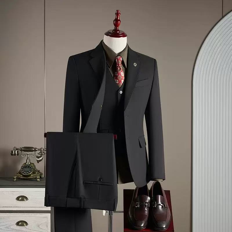 T1723 Men's Casual Suit Business Solid Color Suit