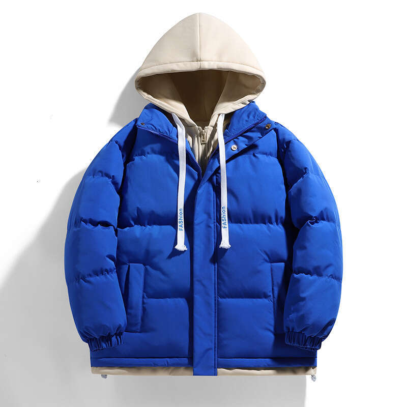 Fake Two-Piece Hooded for Men, Winter Thickened Warm Trendy Brand Casual Versatile Coat, Down Jacket, Cotton Padded Jacket