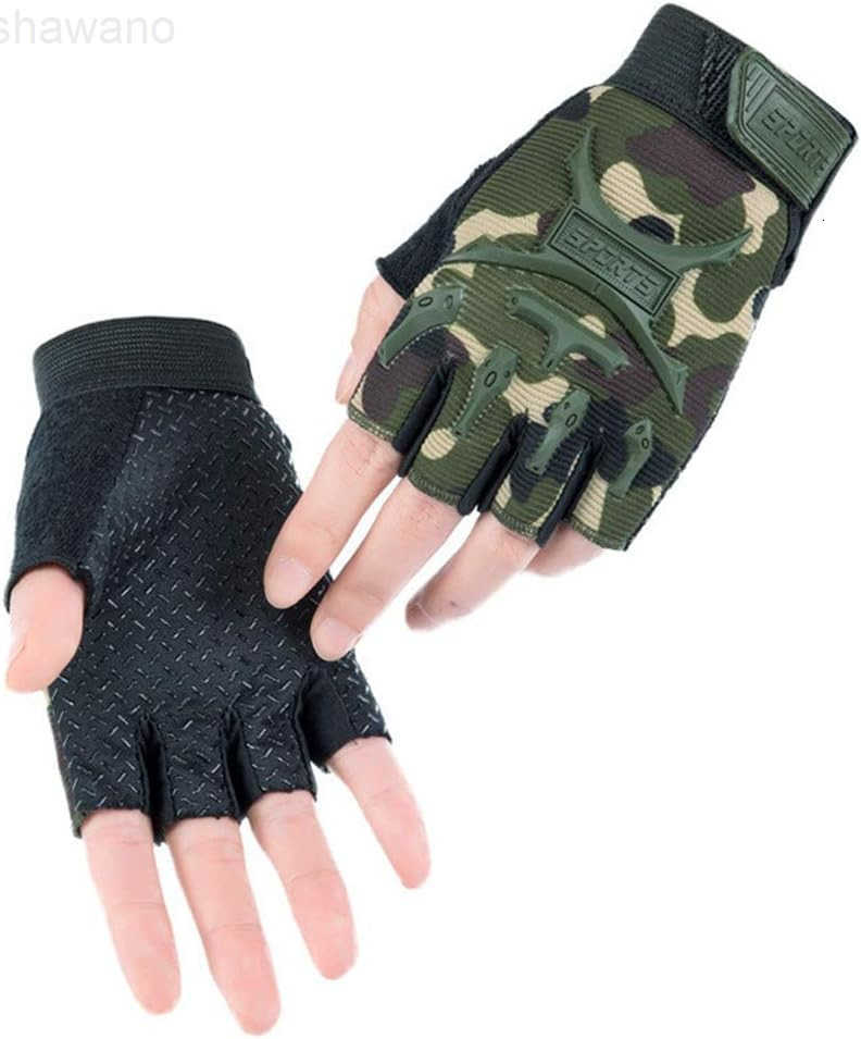 Long Keeper 49 Y Kids Half Finger Gloves Boys Girls Antislip Sport Tactical MittensW250911