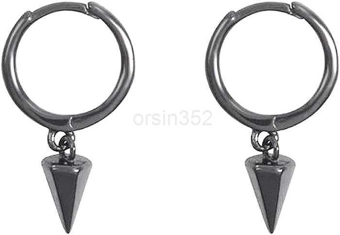 Punk Spike Dangle Drop Hoop Earrings for Women Teen Girls Men Sterling Silver Charms Hoops Cuff Cartilage Stud Tragus Helix Wrap Minimalist Geometric 
