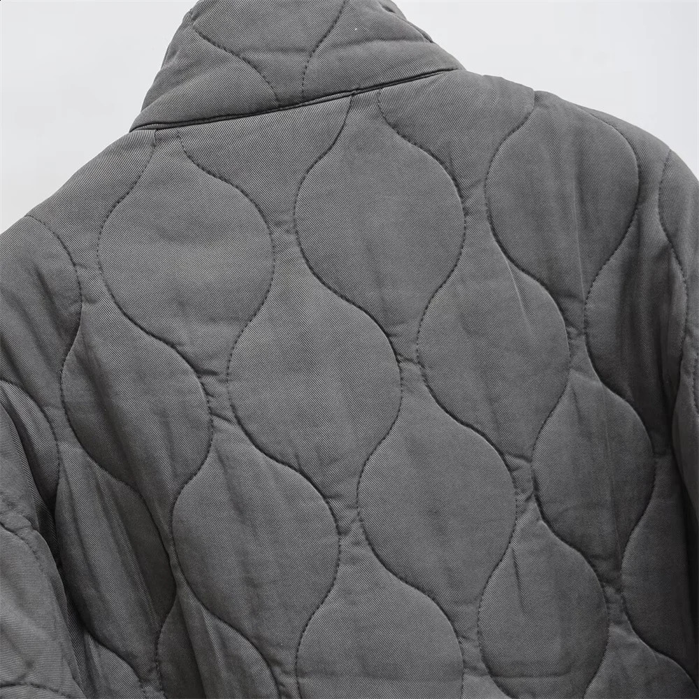 UNIZERA Autumn Product Fashion Casual Womens Stand up Collar Long Sleeve Loose Pocket Decoration Cotton Coat 250911