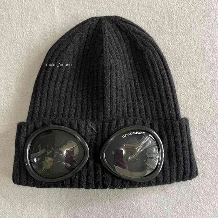 CP Two Lens Glasses Goggles Beanies Men Knitted Hats Skull Caps Outdoor Women Uniesex Winter Beanie Black Grey Bonnet 391