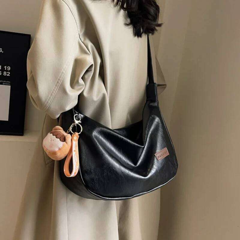 New Trendy Women Crossbody Retro PU Leather Dumpling Shoulder Fashion Large Capacity Tote Bag Lightweight Handbags