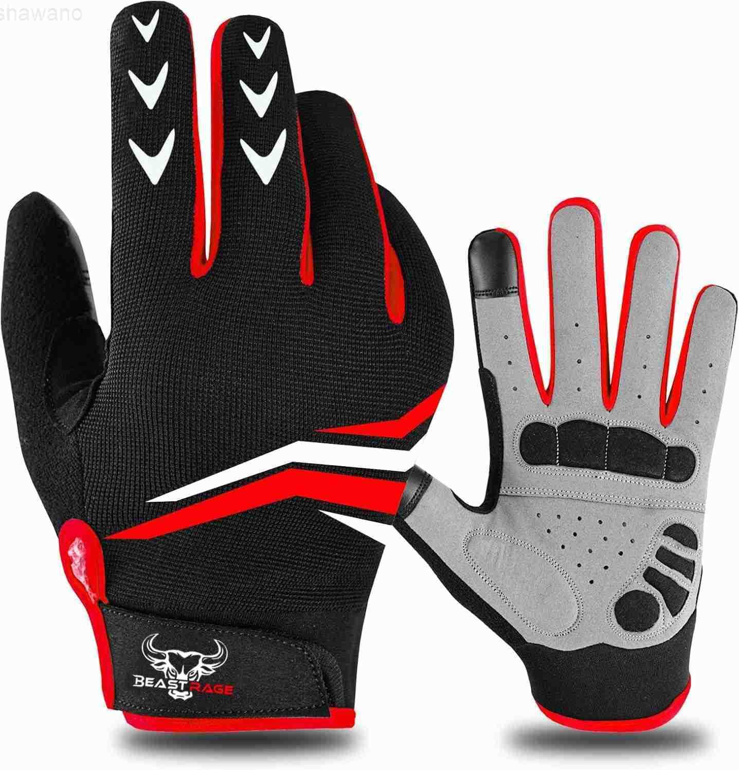 Finger Cycling Gloves with Padding for Men Women AntiSlip Shock Absorbing Breathable Touchscreen Mountain Bike Gloves for BMX MTB Riding Road RacingW2