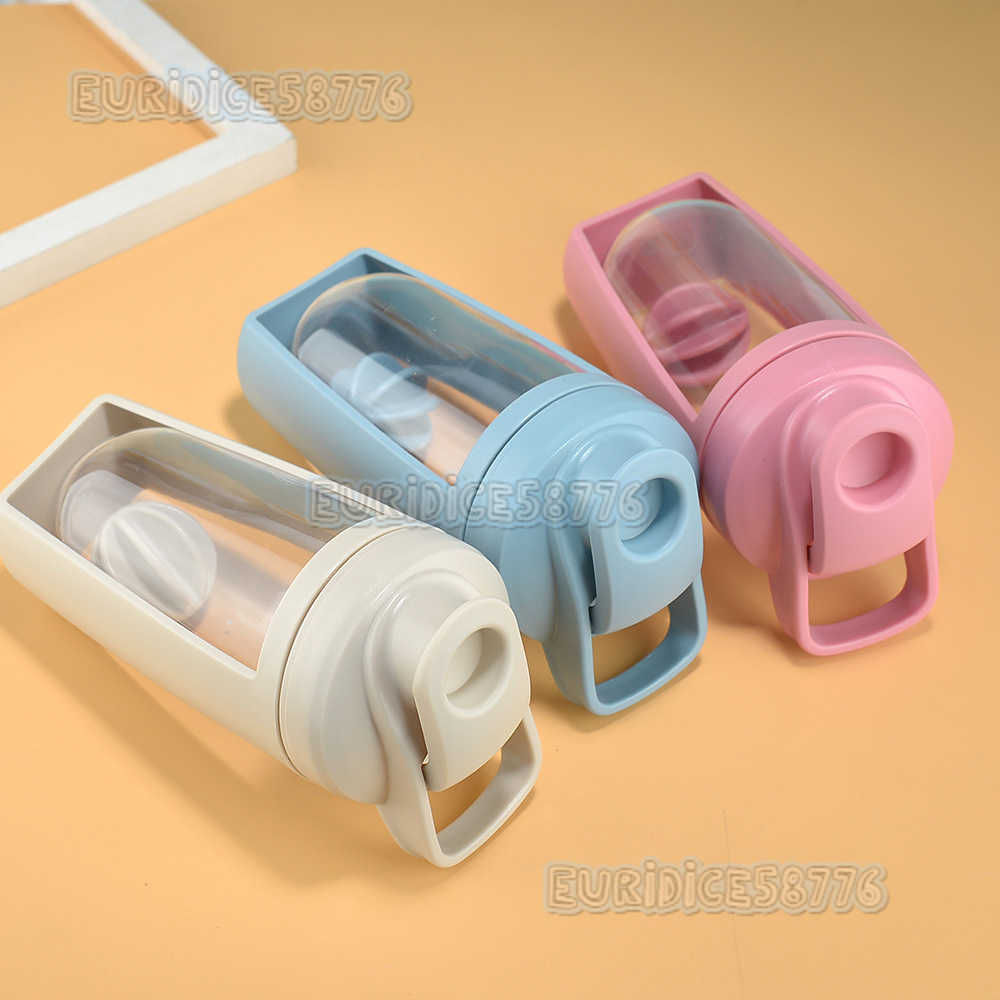 Creative Portable Doublelayer Shaker Cup Outdoor Large Capacity Fitness Sports Portable Protein Powder Mixing Plastic Water Bottle H250911