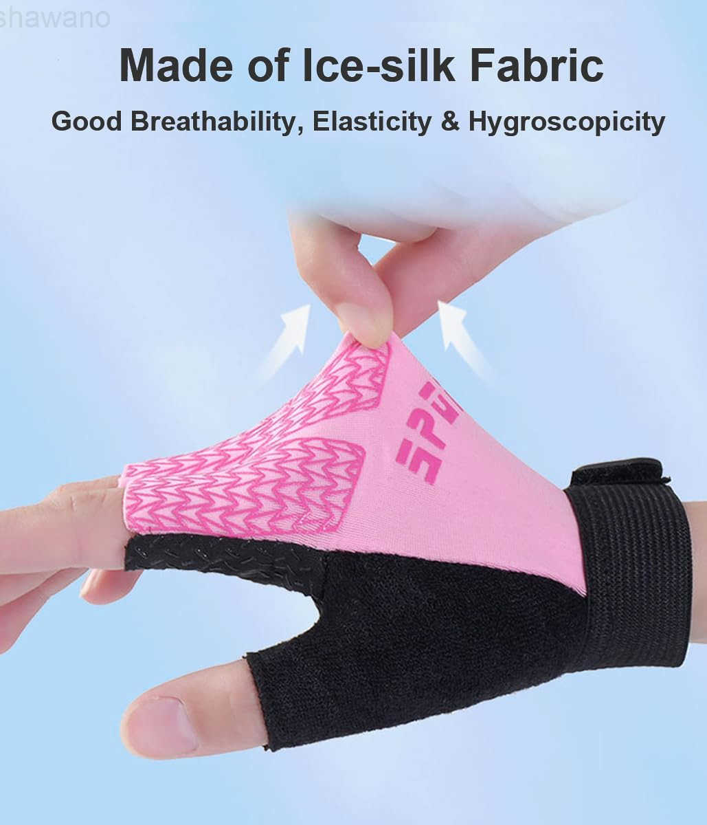 Girls FingerLEss Bike Gloves Sport Gloves for 410 Year Girls Bars Rock Climbing Cycling Biking FishingW250911