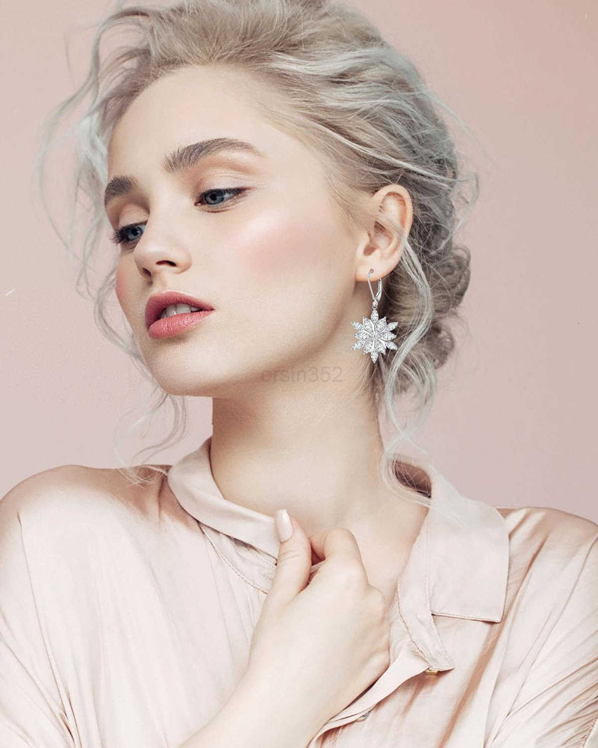 Earrings 925 Sterling Silver Leverback Dangle Earrings Jewelry Gifts for WomenW250911