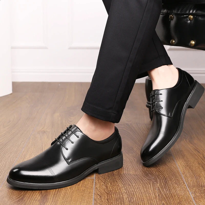 FUQIAO Formal Height Increasing Shoes Man Taller Elevator 6CM Invisible Insole For Men Heighten Increased Oxfords Business Lift 250910