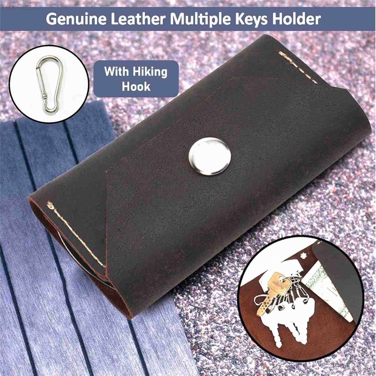 The Antiq Leather Keychain Wallet Waist Hanged Key Organiser Leather Key Holder Case Multiple Key Holder Key Fob Car Key Holder Gift for Men Women Bro