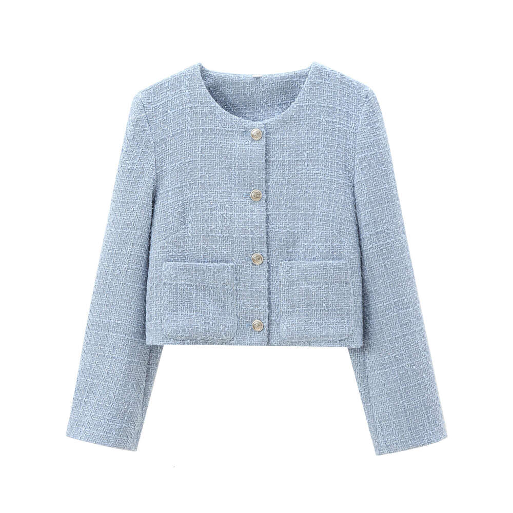 DHEssentials New Women's Fashion Coarse Wool Round Neck Outerwear Little Chanel Style Jacket