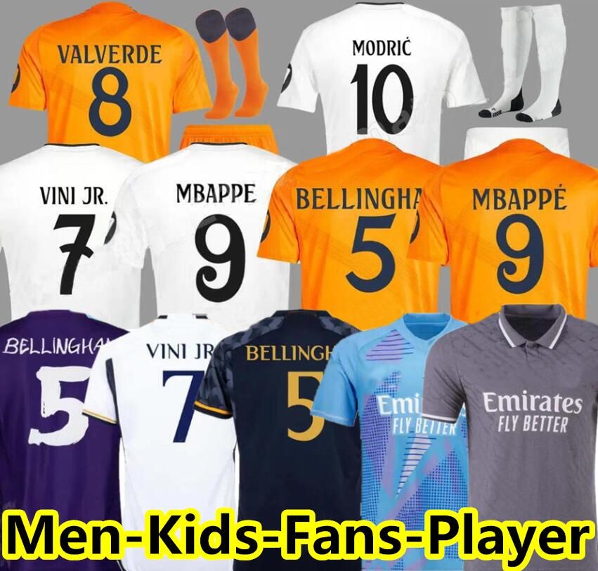 24 25 FANS Player Soccer Jerseys RODRGO Camiseta Football Jerseys VINI JR Mbappe Football Shirt Kids Bellingham 2023 2024 2025 KROOS final Real 4th MadridS Endrick