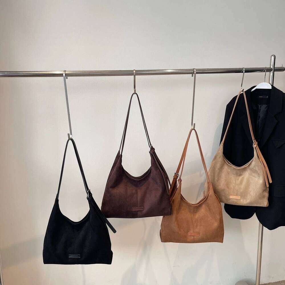 Vintage Handbag Purse For Women Suede Shoulder Causal Crossbody Bags Female Designer Clutch Ladies Crescent Hobo Bag