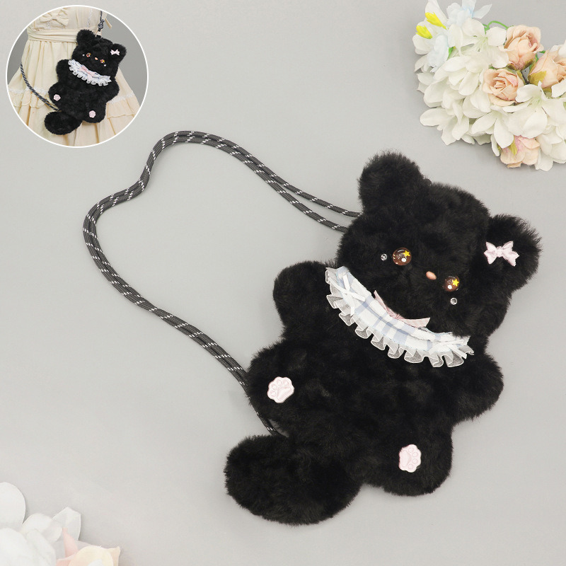 2025 autumn new plush cat cute cartoon style niche design versatile Japanese Y2K versatile women's shoulder bag designer bag