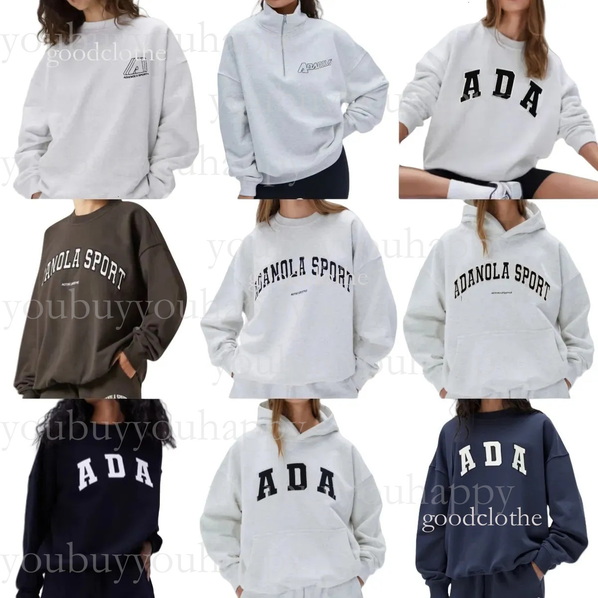 25Ss Ada Oversized Fashion Sweatshirts Adanolaly Hoodies Cotton Loose Hoodies Letters Embroideried Fashion Lady Sweaters Polyester Fiber 39E