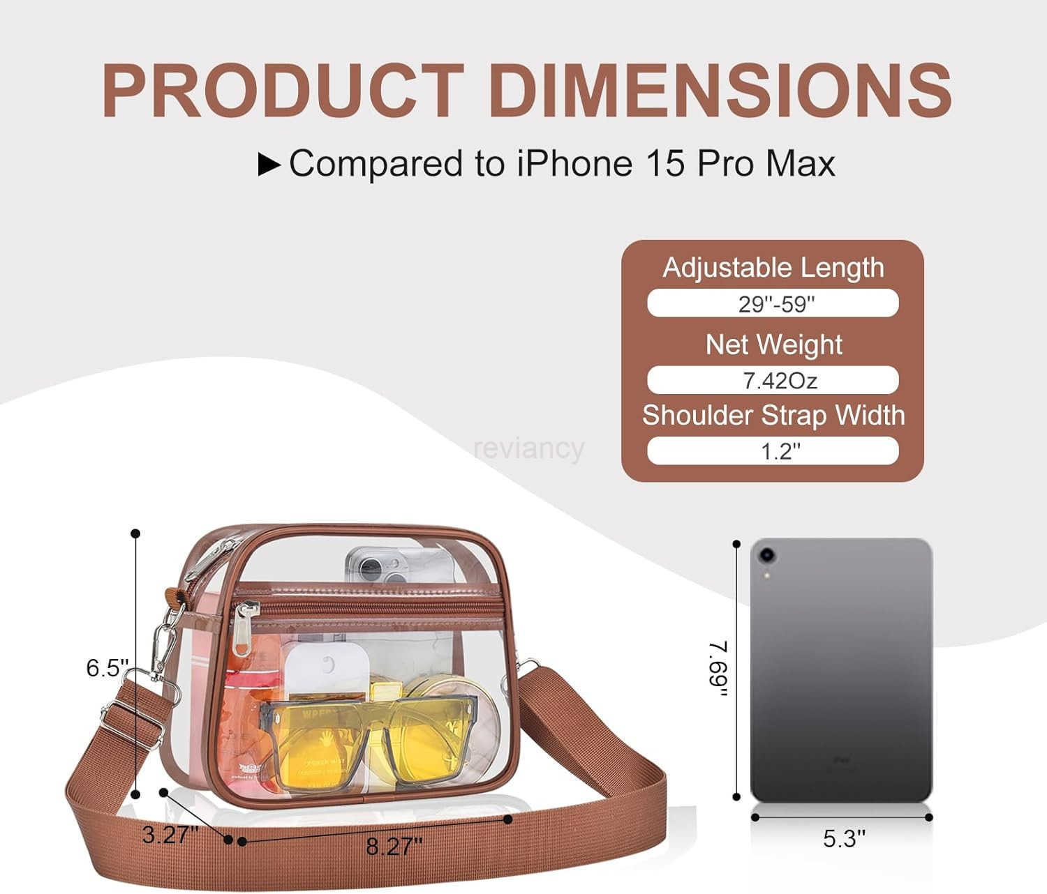 Clear Bag for Stadium Events Clear Purse for Women and Men for Sports Events Concerts FestivalsW250911