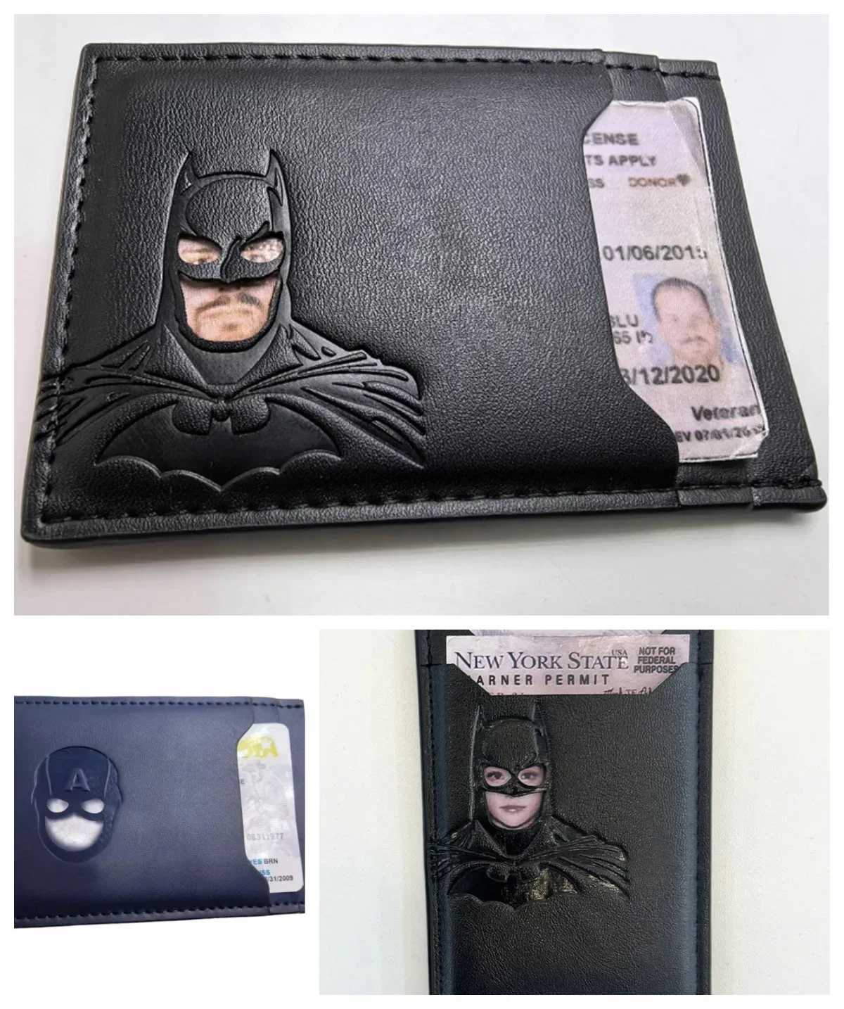 2025 New Leather Bat Wallet Personalized Superhero Mask Card Holder Bat ID Heroic Wallet Gift W250911