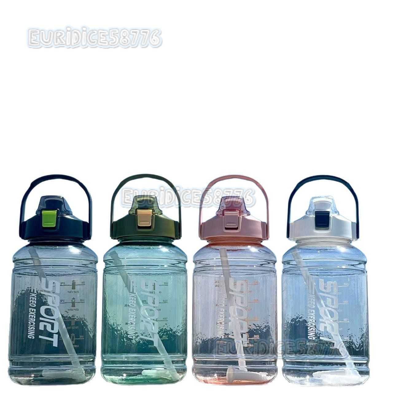Sports Fitness Ton Bucket Summer Large Capacity Water Bottle High Appearance Straw Cup Large Capacity Outdoor Water Cup H250911