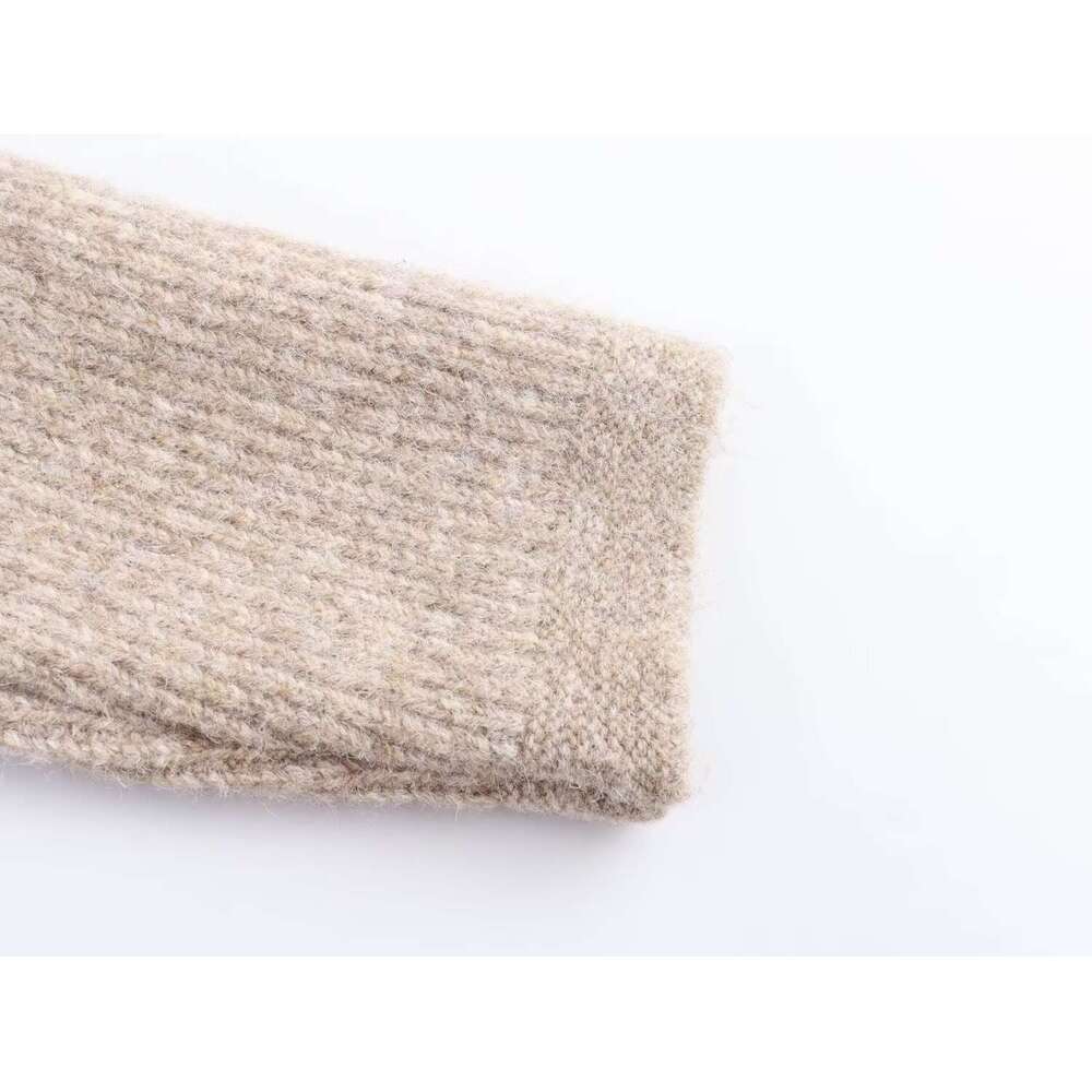 DHEssentials 2025 Autumn New French Style Soft Comfortable Round Neck Casual Long Sleeve Knitted Jacket