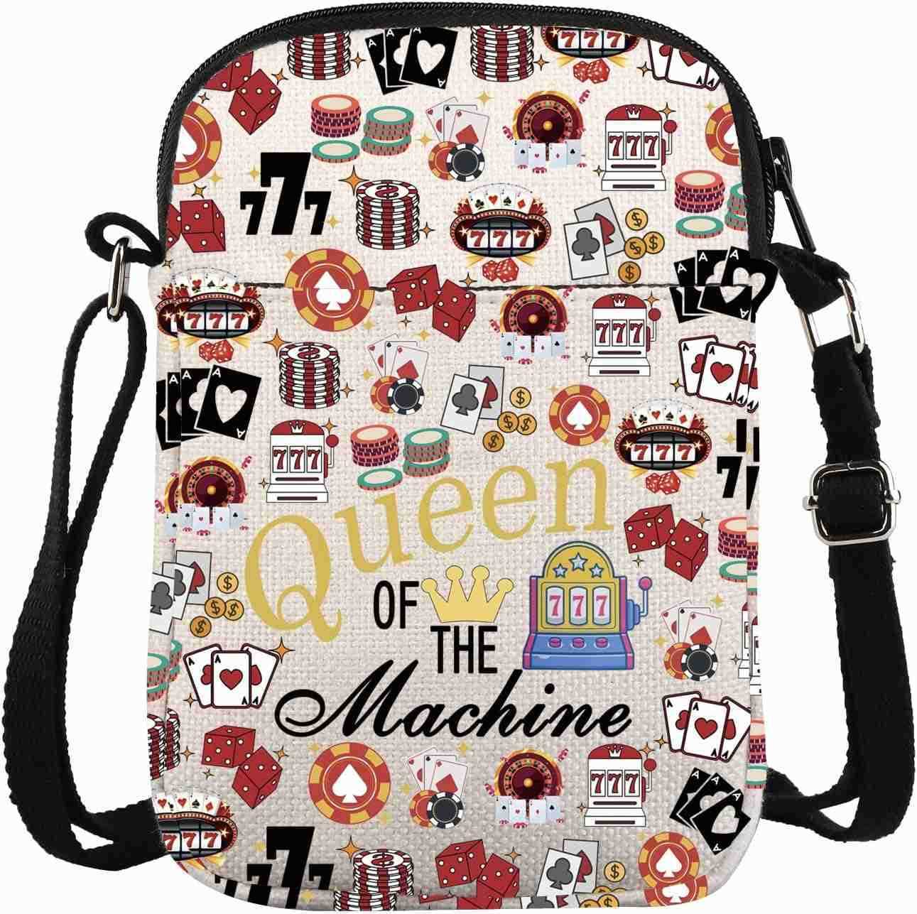 Cross Body Bag Casino Gambling Lover Gift Queen Of The Machine Messenger Bag Slot Gambling Lucky GiftW250911