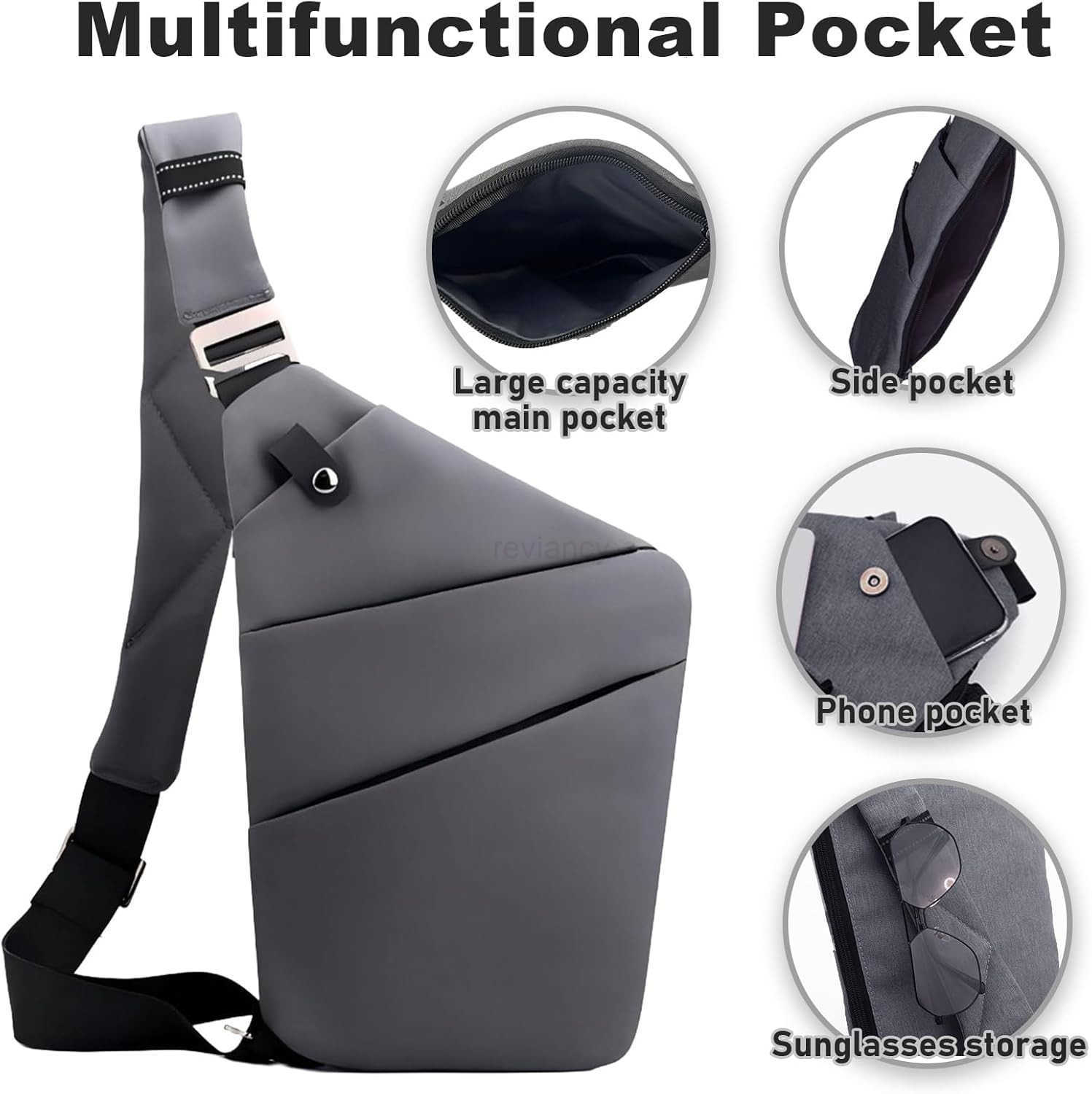 Anti Theft Travel Bag One Shoulder Large Capacity Crossbody Bag Chest Fashion Lightweight Sling Bags for Travel SportsW250911