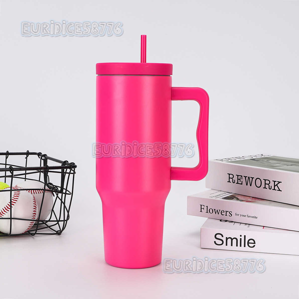 40oz Third Generation Straw Car Cup 304 Stainless Steel Insulated Cup Large Capacity Handle Ice Cup Car Mount H250911