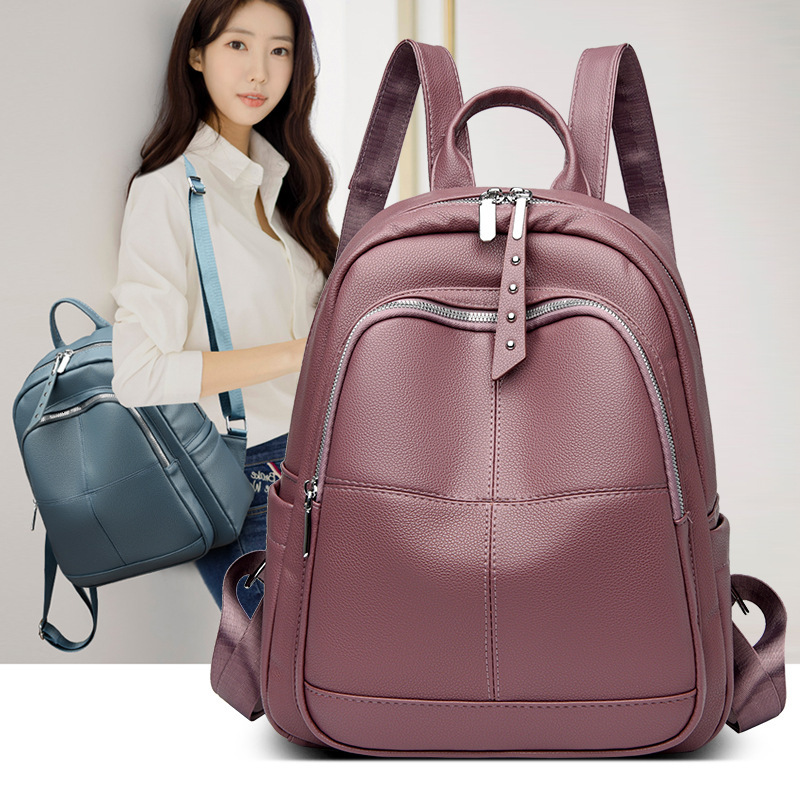 Designer luxury Soft Leather Women's Backpack New Fashionable Travel Stylish Travel Backpack Large Capacity Simple Casual Commuting Women's 