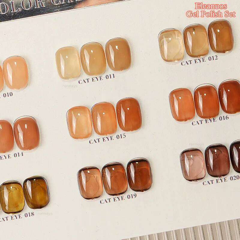 Eleanuos Ice Transparent Nude Gel Polishing 20 Popular Brown Translucent Durable Varnish UV LED Jelly Color Salon