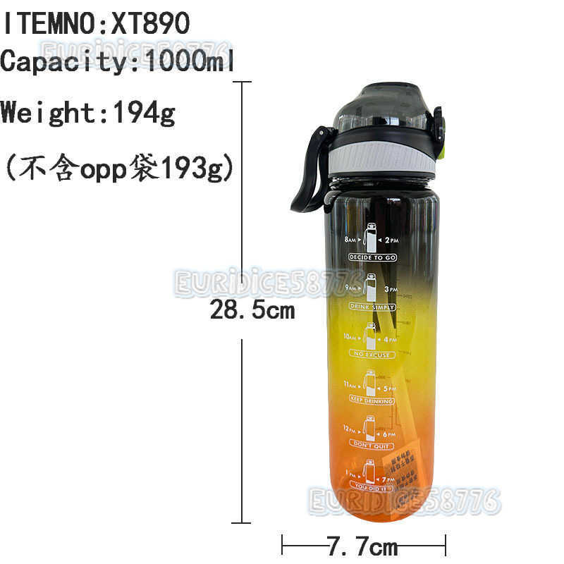New Transparent Gradient Duckbill Plastic Graduated Travel Cup Outdoor Fitness Sports Straw Space Cup H250911