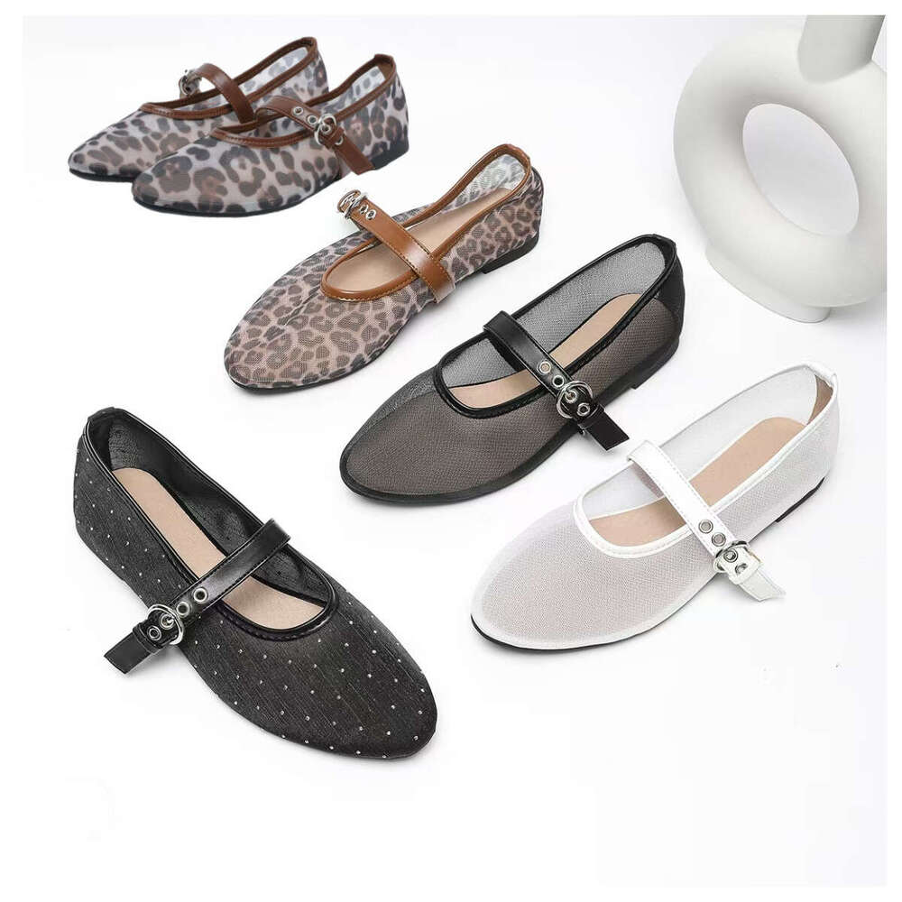 Round Toe Single Mesh Fabric Breathable Non-Slip Large Sole Mary Designer Shoe Jane Plus Size Women's Shoes 35-45