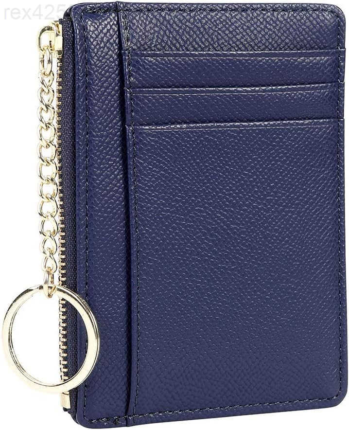 Womens 8 Cards Slim Minimalist Card Holder Coin Changes Purse Keychain Front Pocket WalletW250910