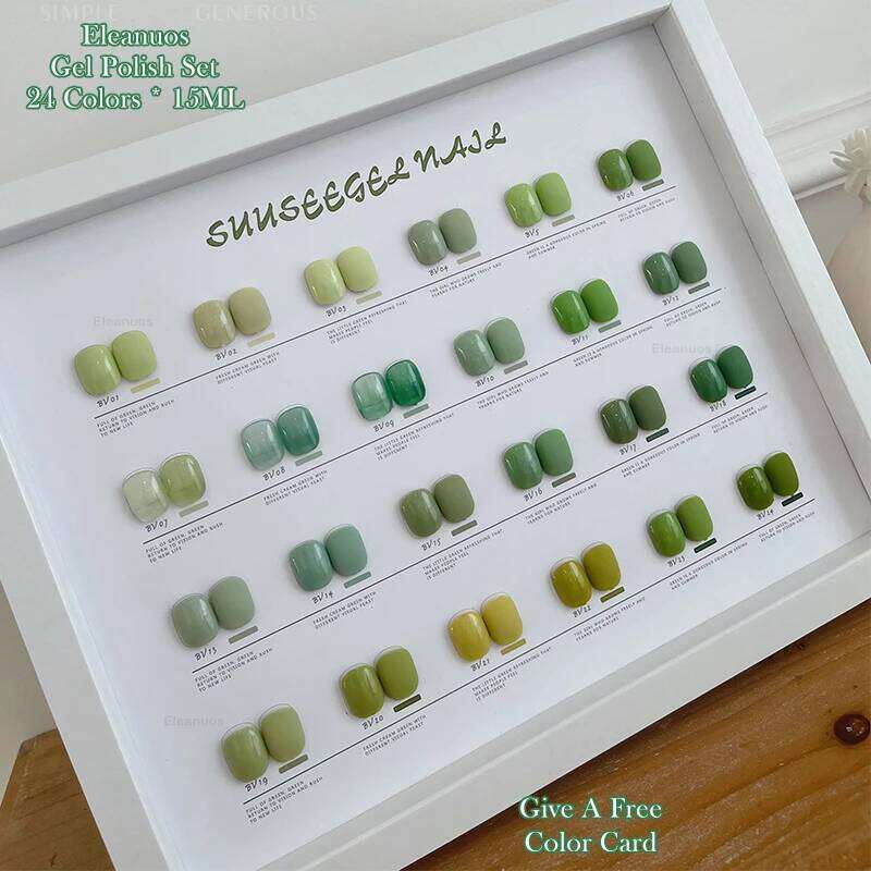 Eleanuos Spring New Gel Collection 24Pcs Phototherapy Varnish Soaking Fruit Green Lasting Shining Hybrid Primer Finish