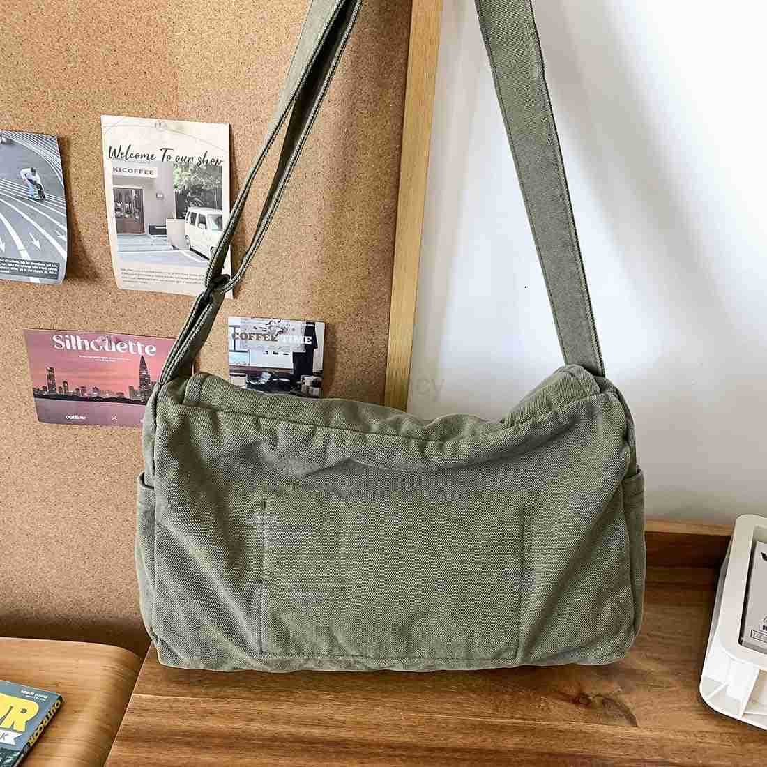 Messenger Bag for Women Men Satchel Bag Canvas Crossbody Shoulder Bag Casual Sling BagW250911