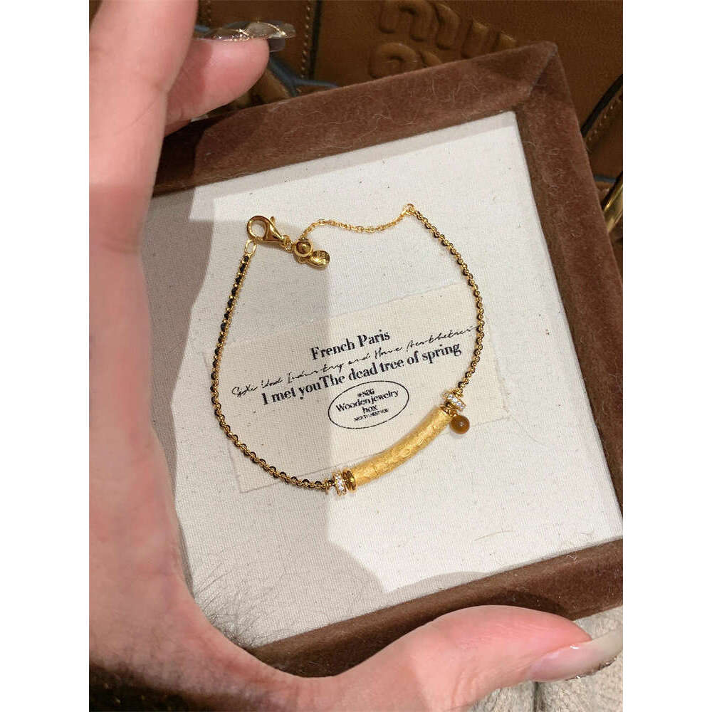 Light Style Tiger Eye Stone Black Gold Braided Rope Bracelet for Women, and Versatile Necklace, Unique Niche Design Jewelry