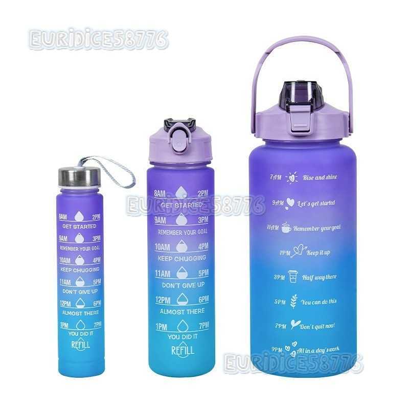 Large Capacity Water Bottle Transparent Space Gift Cup Plastic Bottle Outdoor Sports Water Bottle Threepiece Set Cup H250911