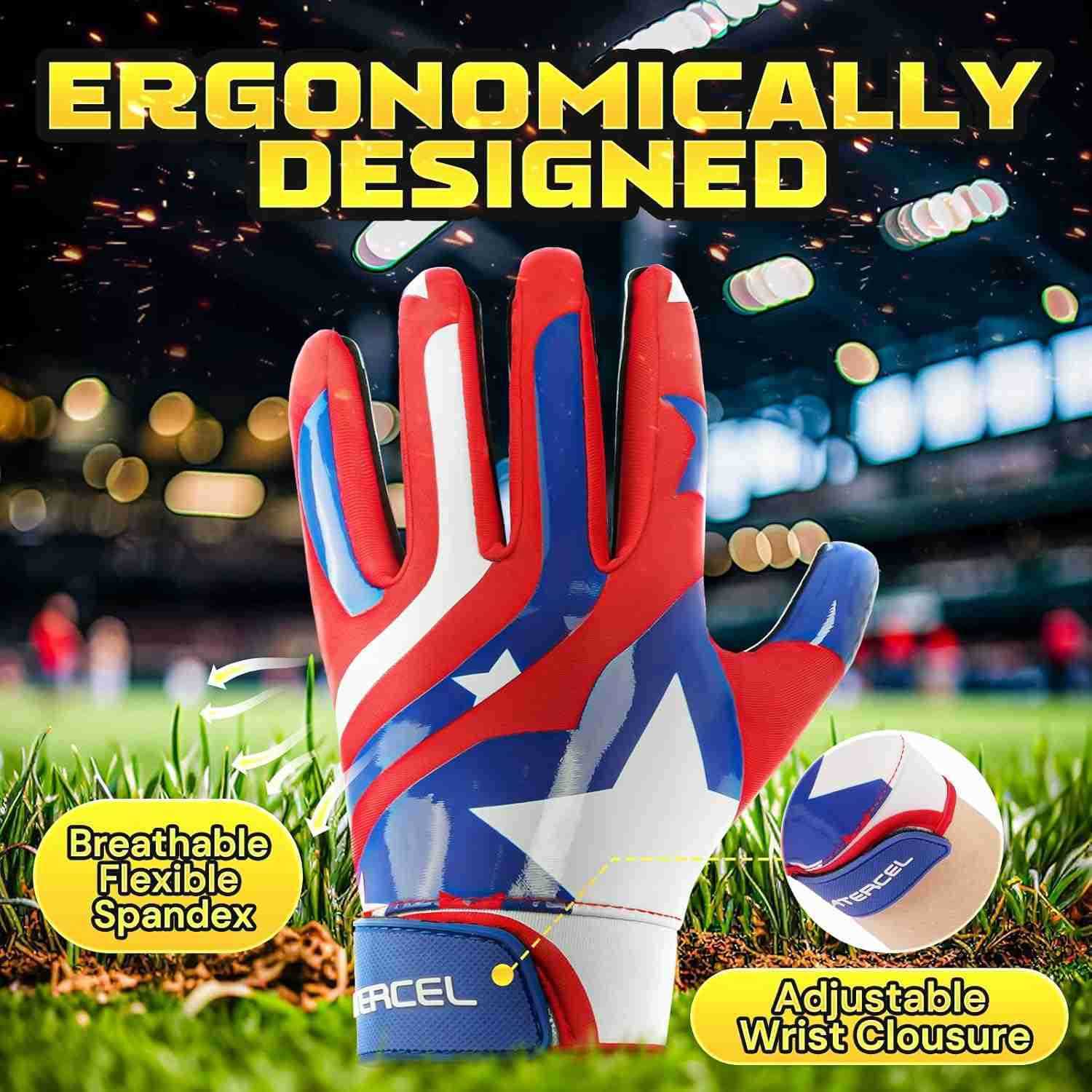 Youth Football Gloves Kids Sticky Receiver Gloves Grip Football Glove for Boys GirlsW250911
