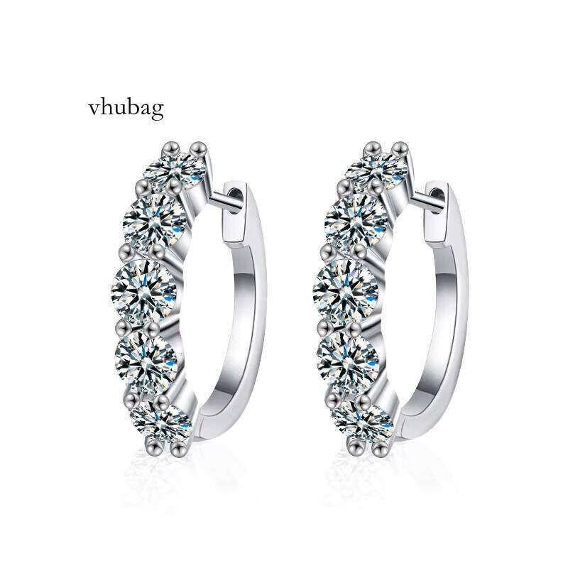 Moissanite Earrings Elegant Cross-Border Jewelry for Hot Sale Fashionable Pure Sier Ear Studs