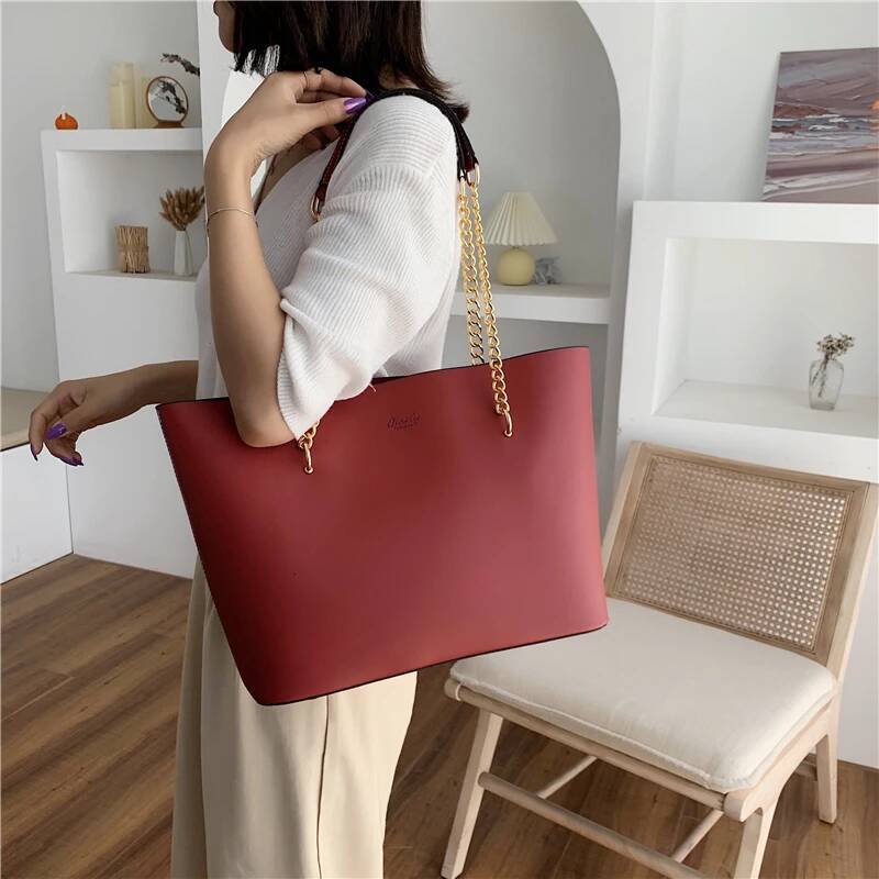 Casual Handbag Big Tote Leather For Ladies New Elegant Shoulder Bag Handbags Women Bags Designer Sac