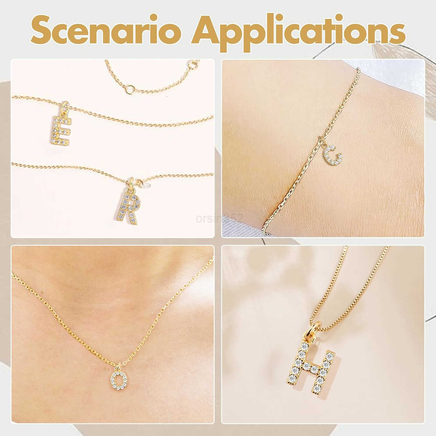 26Pcs 18K Gold Filled AZ Alphabet Letters Charms for Jewelry Making Initial AZ Alphabet Charm Pendant Beads Slide Glitter Pendants for Women DIY Neckl