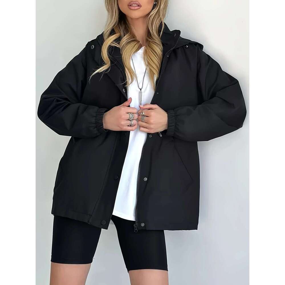 Women's Autumn New Waterproof Jacket Slim Fit Trench Coat Windproof Parka