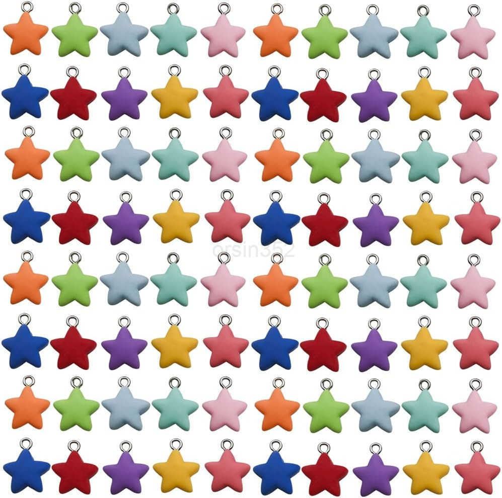 80pcs Resin Star Series Pendant Jewelry Making DIY Keychain Earrings Pendant Various Design Charms for Jewelry Making s Necklace SN149W250911