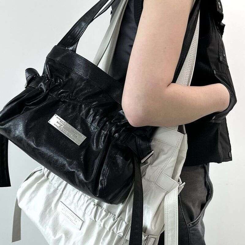 Korean Designer INS Fashion Girls Pleated Design Ribbon Multifunctional Handbag