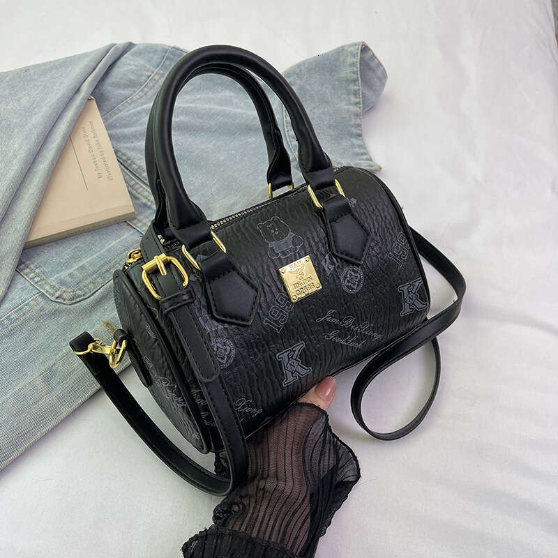 Designer Bag Women Crossbody Bags Cylinder Small Bags for Women 2025 New Printed Boston Bag Shoulder Bag Crossbody