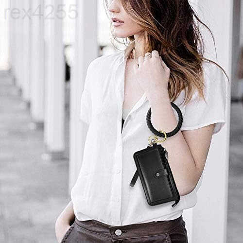 Wristlet Keychain Silicon Key Ring Wallet Bracelets Card Holder Purse with Tassel for Women GirlW250911