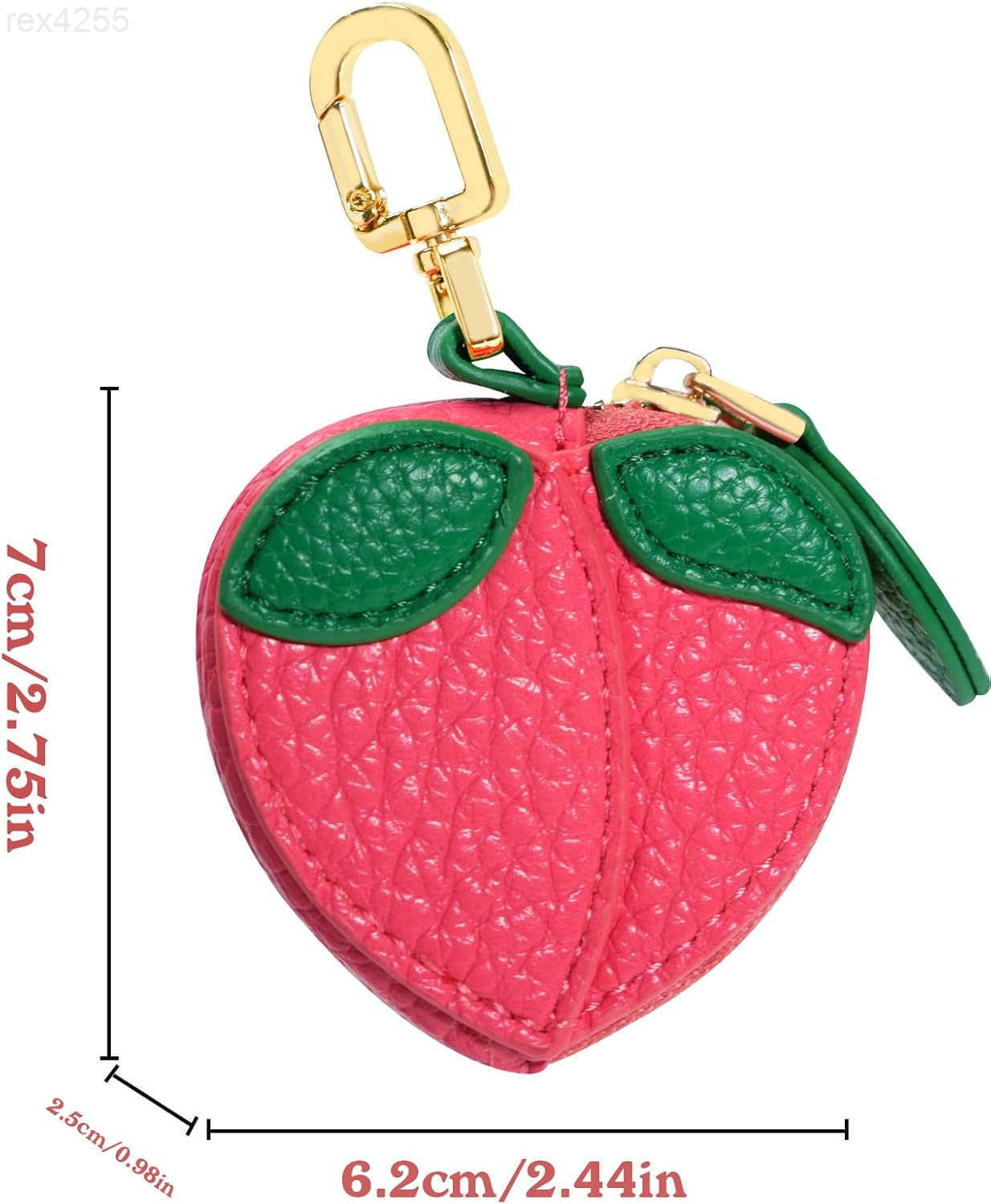 Orange Mini Fruit Coin Purse Keychain Cute PU Leather Mini Pouch Fruit Bag Purse Charm for Handbags Wallets Accessories for Girls WomenW250911