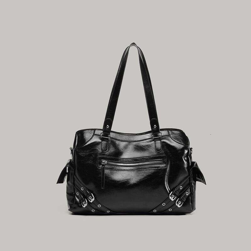 Korean INS Rivet Design Tote For Women 2025 Summer New Large Capacity Motorcycle Hot Girl Style Crossbody Bag