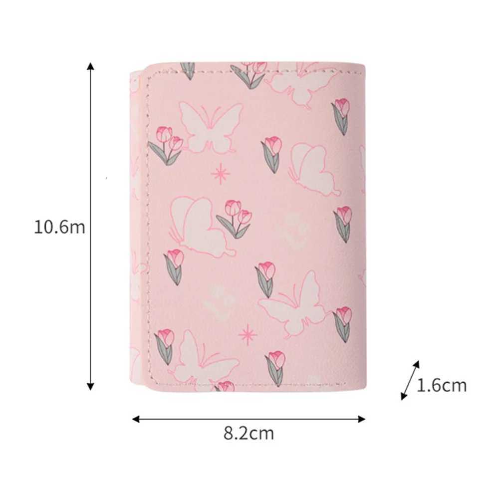 Cute Bow Wallet Women Sweet Pink Color Style Floral Purse Card Holder for Girl Portable Travel Cash Coin Photo Card Bag W250911