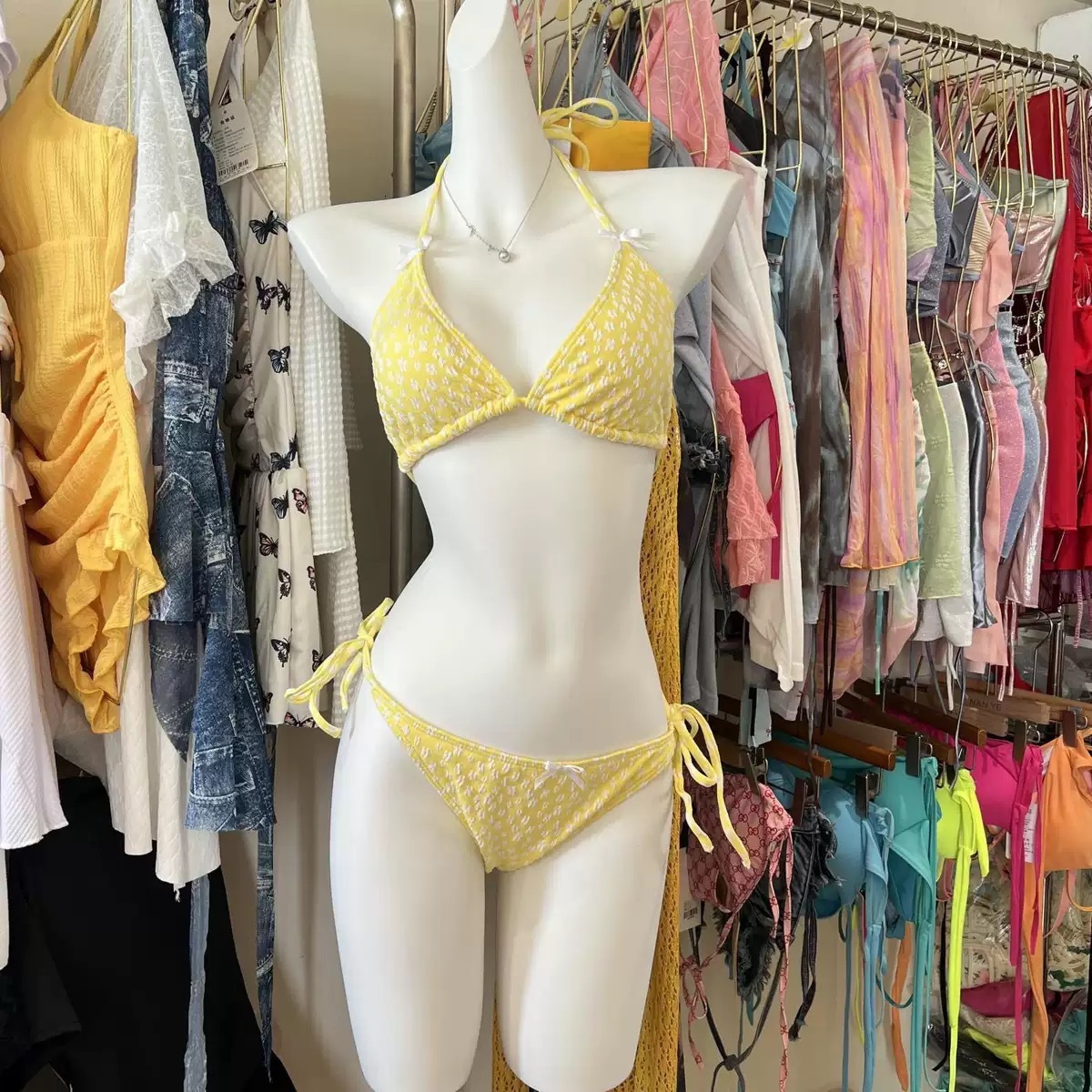 High-End Bikini Conservative Loose Sunscreen Cover-Up Korean Style Ins Hot Girl Vacation Swimwear Four-Piece Set Swimsuit for Women