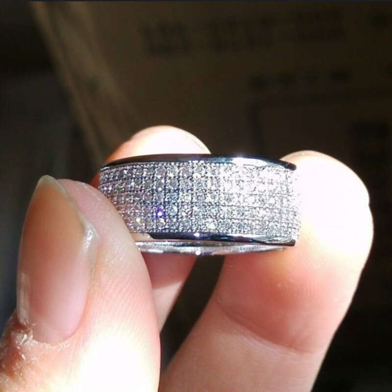 Cao Shi Hot-Selling Five-Row Diamond Ring Fashionable Unisex Jewelry