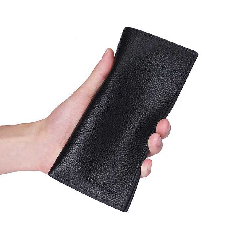 Mens Long Wallet Luxury PU Leather Large Capacity Business Casual MultiCard Holder Wallet with Lychee Pattern W250911